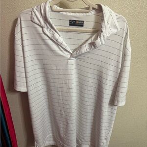 Callaway Opti-Dri White and Black Striped Shirt